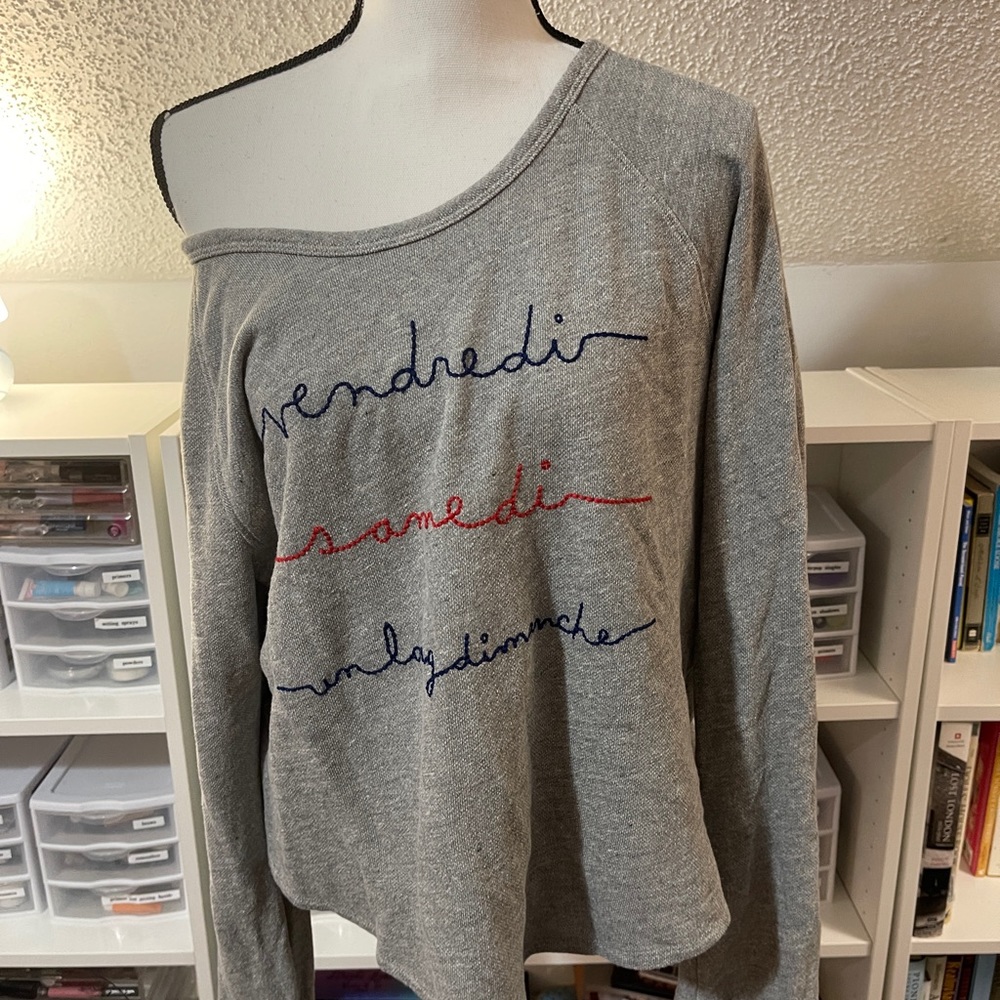 T.LA Anthropologie Off-Shoulder French Terry Sweatshirt Size L